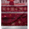 thumbnail image 1 of Soimoi Georgette Viscose Fabric Cross Stitch Christmas Print Fabric by the Yard 42 Inch Wide, 1 of 1