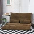 thumbnail image 3 of Gymax Floor Sofa Bed 6-Position Adjustable Sleeper Lounge Couch with 2 Pillows Coffee, 3 of 10