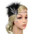 thumbnail image 3 of 2 Pedazos Diadema de cabellero Elástica con Plumas Artificiales Cabello con Borlas Artificiales Vintage para Mujer jinwen Diademas Flapper Vintage, 3 of 8