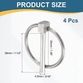 thumbnail image 2 of Uxcell 4Pcs Pasador de Lynch con Anillo (3/16" x 1-1/2") - Pasadores de Lynch de Alta Resistencia, Clips de Bloqueo de Eje de Acero Inoxidable, para Tractores y Camiones, 2 of 7