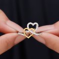 thumbnail image 5 of 0.50 CT Moissanite Twin Heart Interlock Ring (D-VS1 Quality), 18K Yellow Gold, US 7.75, 5 of 7