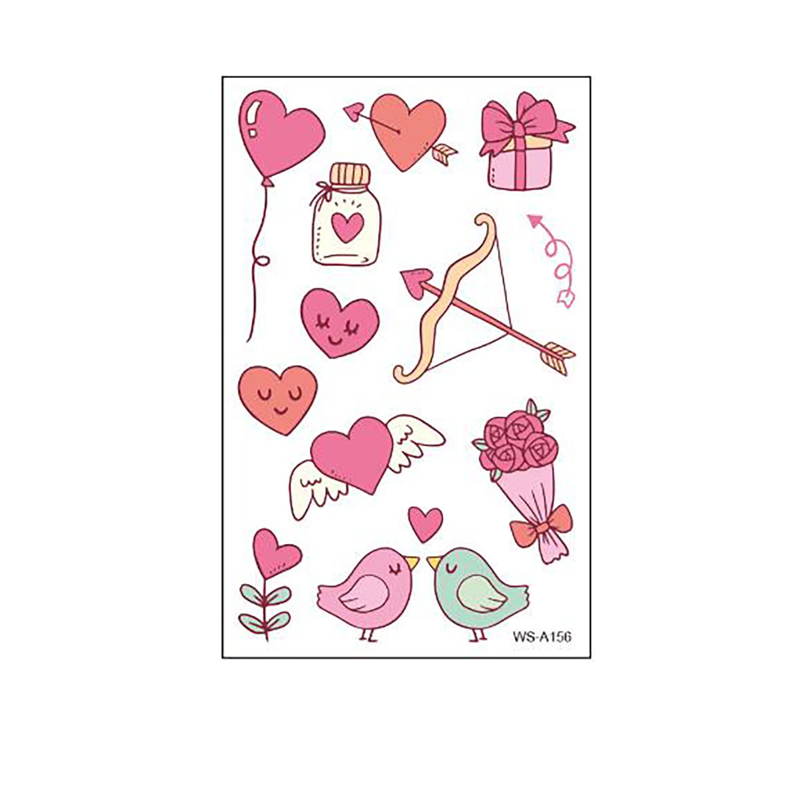 Konsait 60 Sheets Valentine Heart Stickers Love Decorative Sticker for Kids  Envelopes Cards Craft Scrapbooking for Great Party Favors Gift Prize Class