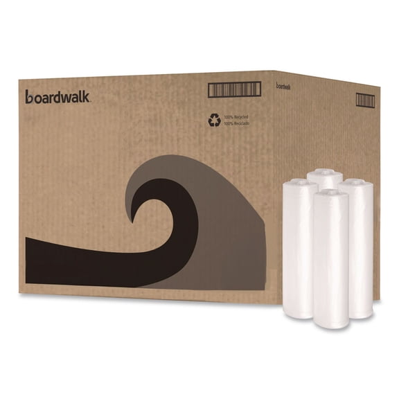 33 in. x 39 in. 33 gal. 1.1 mil. Recycled Low-Density Polyethylene Can Liners - Clear (10 Bags/Roll, 10 Rolls/Carton)