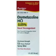 Perrigo Oxymetazoline 12HR ReliefNasal Decongestion Spray Mist, 1oz, 2-Pack