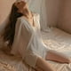 thumbnail image 2 of Pijama Sexy de verano para mujer, camisa fina de satén de gran tamaño, vestido de lencería largo blanco, camisón de tentación fino de alta gama, 2 of 4