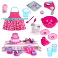 thumbnail image 4 of Sophia's Juego completo de accesorios para tartas y fiestas de té con tetera, tazas de té, utensilios, postre y bebidas para muñecas de 18", rosa/púrpura, 4 of 5