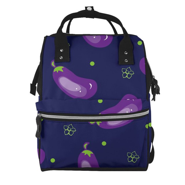 Disketp Eggplant Mochila de Pañales de Gran Capacidad con Múltiples Bolsillos, Mochila de Viaje Multifuncional para Bebé, Unisex, Moderna y Resistente