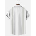 thumbnail image 3 of Nouvelle Chemise Ample d'Été à Manches Courtes avec Motif Rayé Créatif et Impression Numérique 3D pour Hommes, 3 of 4