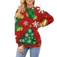 thumbnail image 2 of Chandails d'Hiver Grande Taille pour Femmes, Chandail Décontracté et Confortable à Manches Longues pour Dames, Style de Noël Amusant, Rouge TG, 2 of 4