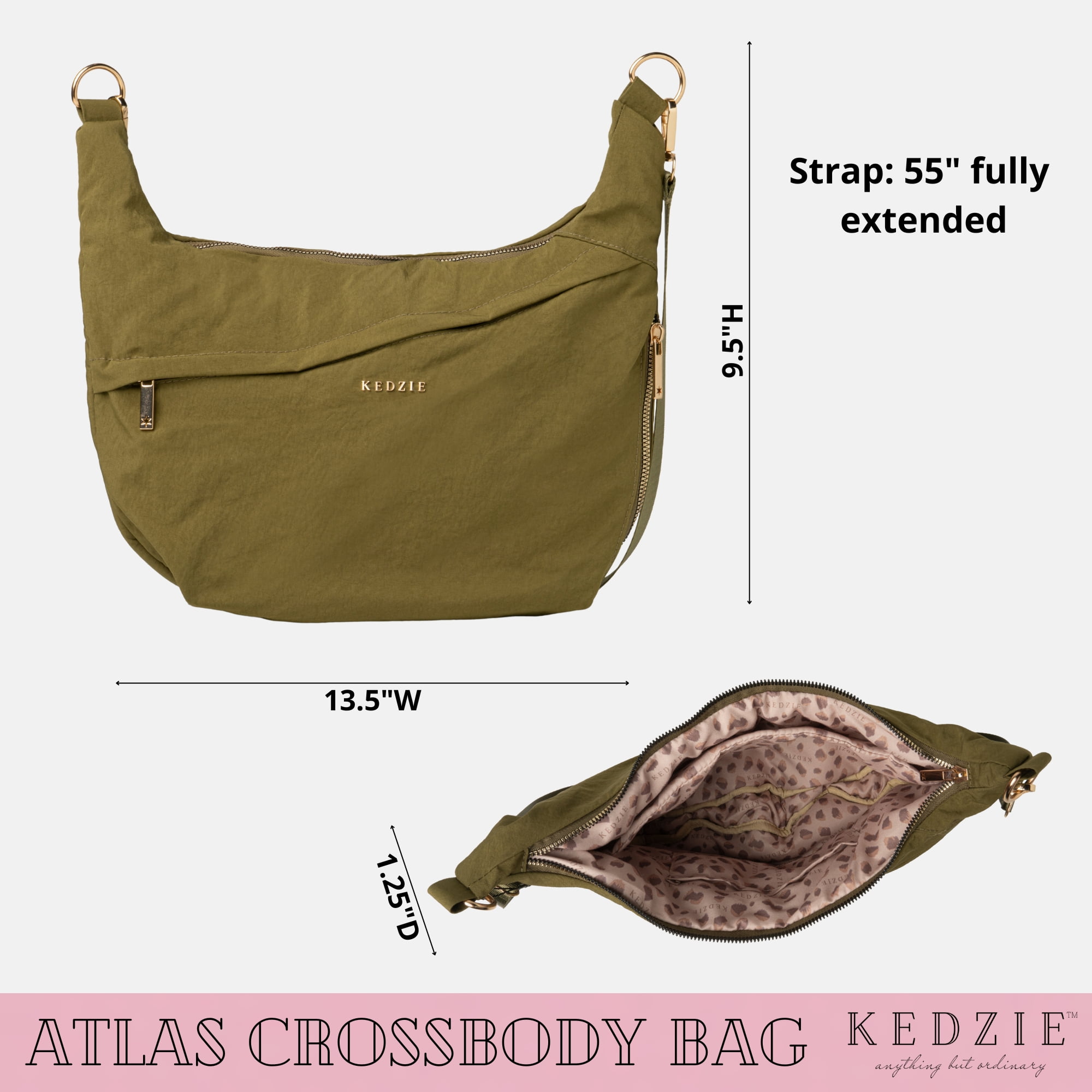 kanadeep20312パック KEDZIE Atlas Lightweight Convertible Crossbody Bag, Black