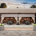 thumbnail image 6 of ALAULM 10' x 28' Gazebo，Hard Top Lean to Gazebo Wall Mount Heavy Hardtop Gazebo Outdoor Pergola with Curtains and Netting for Patio Garden Lawn Backyard Deck (Sand), 6 of 6