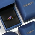 thumbnail image 5 of Gem Stone King 10K Yellow Gold Blue Tanzanite and Red Created Ruby Engagement Ring for Women | 1.25 Cttw | Oval 7X5MM | Gemstone December Birthstone | Size 6, 5 of 6
