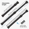 thumbnail image 3 of czcpp-4 Pcs Tension Rod, Short Tension Rod, No Drilling Small Tension Rods for Closet, Rustproof Spring Rod, Mini Thin Tension Rods for Cabinets, Cupboard, Wardrobe Bars, Bookcase (Black, 7-11 inch), 3 of 4