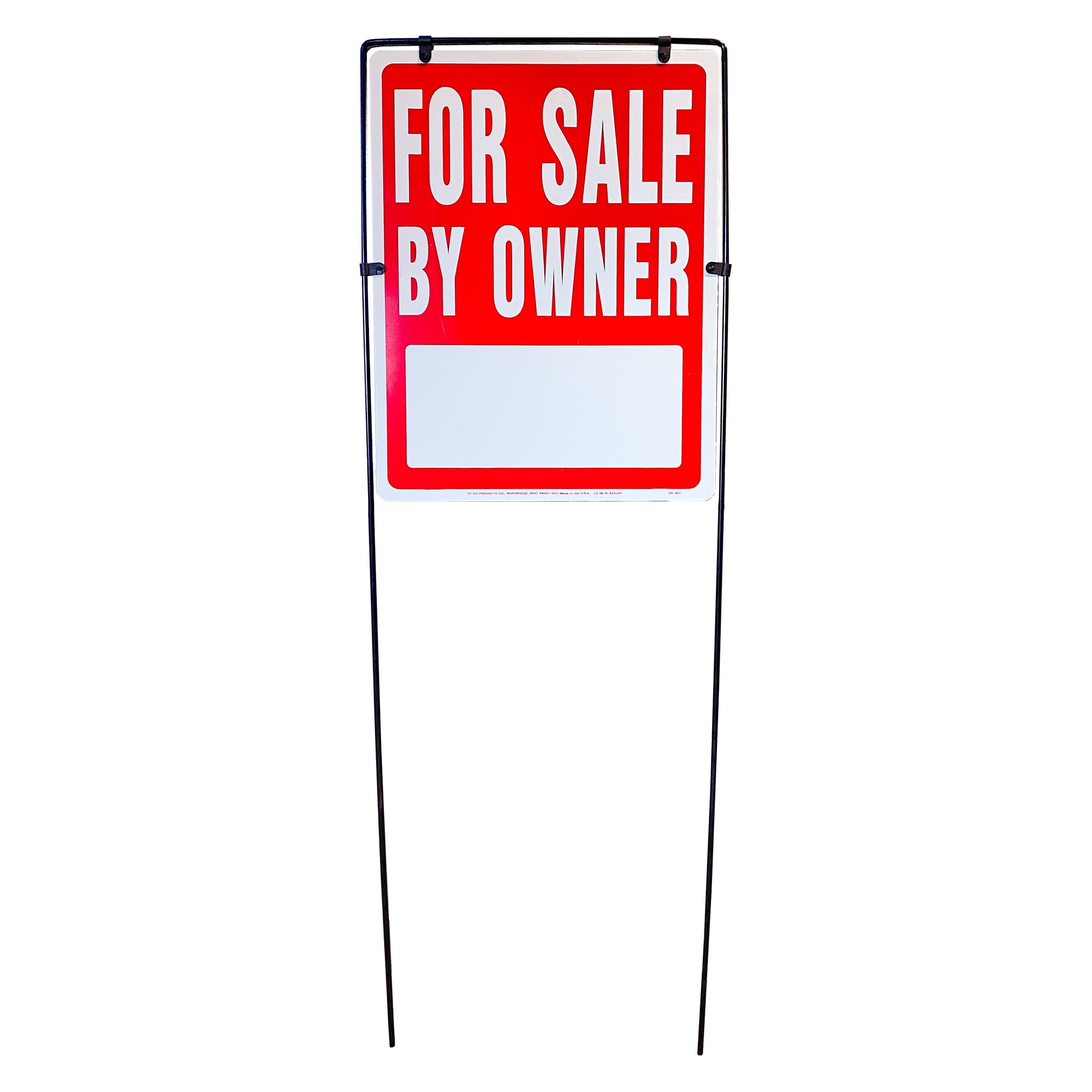 Hy-Ko Plastic Real Estate for Sale by Owner Sign with Frame, 14" X 41"