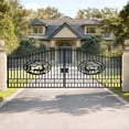 thumbnail image 3 of Chery Industrial Outdoor Dual Swing Iron Gate for Driveway, Security Gate, Outdoor Fence Gate, Vienna Style for Yard, Backyard Patio（20'Deer）, 3 of 7