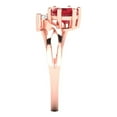 thumbnail image 3 of 0.87 ct Round Cut Simulated Pink Tourmaline Three-Stone Engagement Ring for Women in 18K Rose Gold, 3 of 5