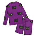 Black Cat Pattern Purple Boys' Bathing Suit UPF 50+ Boys' Rash Guard ...