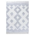 thumbnail image 3 of Modern Diamond Plush Polypropylene Indoor Shag Area Rug with Fringe - 8' x 10’, Gray-Cream, 3 of 10