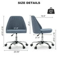 thumbnail image 6 of CONCETTA Height Adjustable Desk Chair - Stylish Twill Upholstered Lounge Chair for Office Bedroom, Blue, 6 of 6