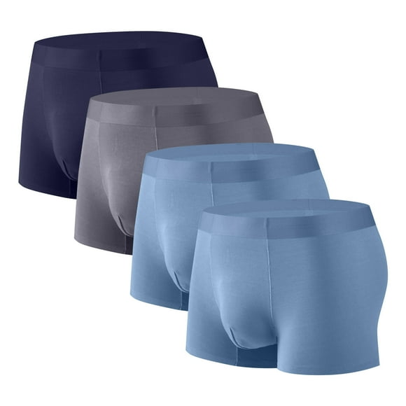 Posijego 4 Pack Men's Boxer Briefs No Fly Breathable Underwear Casual Soft Breathable Underpants Big and Tall