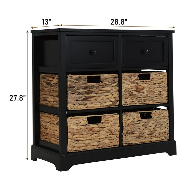 MF Studio 2 Drawer and 4 Basket Storage Cabinet, Black