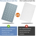 thumbnail image 4 of Bathtub Mat Non Slip Silicone Soft Odorless Bath Mat No Suction Cups for Refinished,Reglazed and Textured Surface Tub Shower Mats Non-Slip 18 X 28 Inch Grey, 4 of 6
