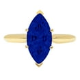 thumbnail image 5 of 2.5 ct Marquise Cut Simulated Blue Sapphire Solitaire 14K Yellow Gold Womens Engagement Ring, 5 of 6