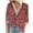 Pink, variant on Aofany Women's Plus Size Pullover Tops V-neck Lace T-shirt 3/4 Sleeves Printed Blouse Fall Sale