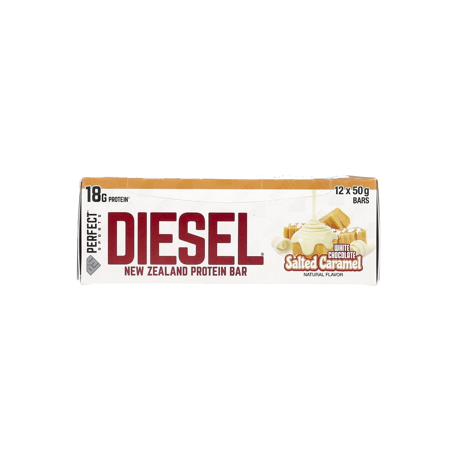 PERFECT Sports Diesel, New Zealand Protein Bar, White Chocolate Salted Caramel, 12 Bars, 50 g Each