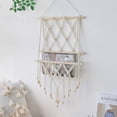thumbnail image 3 of Soporte De Pared De Macramé Tejido A Mano Organizador De Pared De Estilo Bohemio Estante De Pared De Macramé Decorativo Para Sala De Estar Dormitorio Dormitorio Moyic HA020427-00, 3 of 7