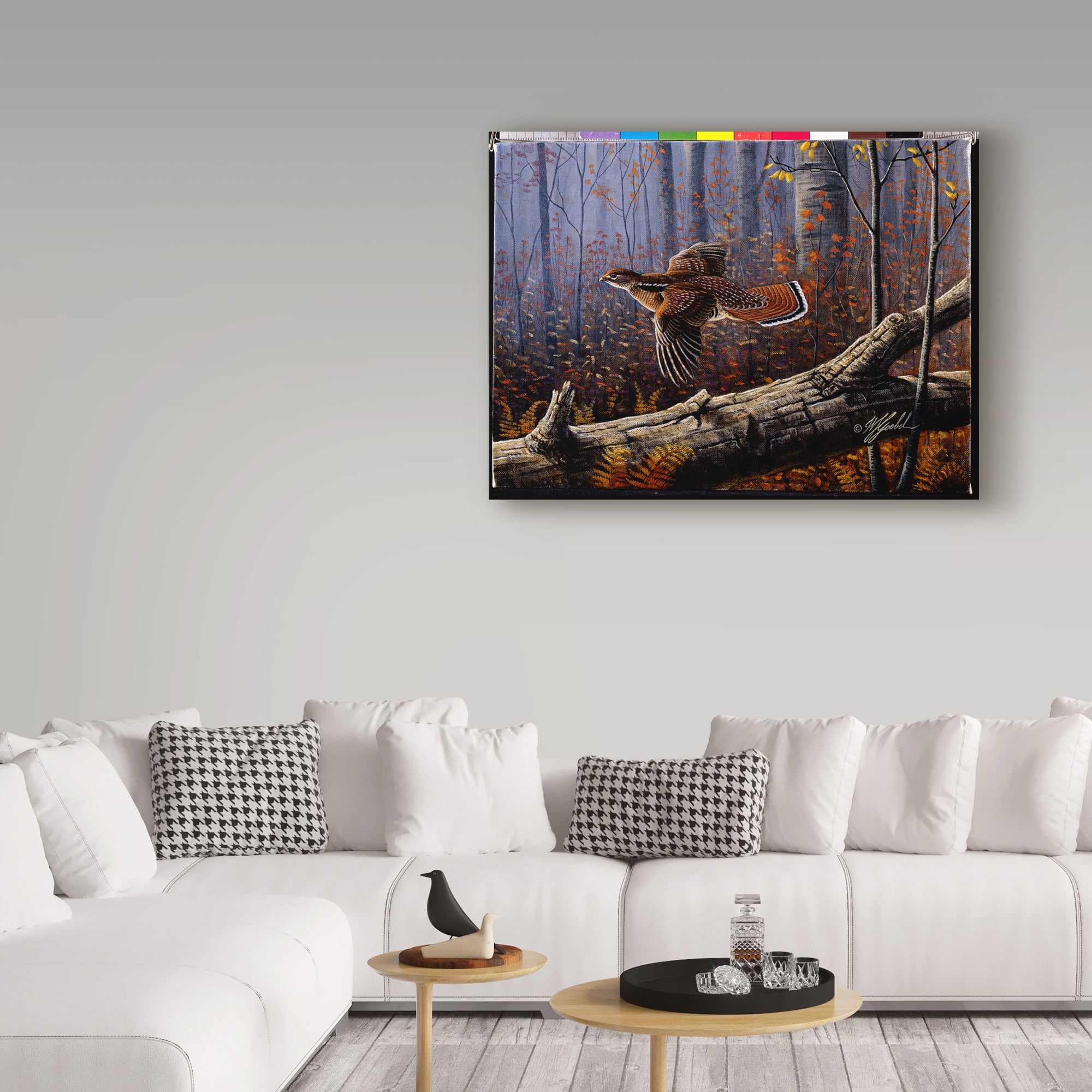 Trademark Fine Art 'Windfall Glider Ruffed Grouse' Canvas Art by Wilhelm Goebel