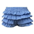 thumbnail image 5 of Womens Lounge Shorts Summer Lace Mini Skirt Low Rise Micro Skirt Asymmetrical Ruffle Hem Flared Lingerie Short Skirts Trousers Pants for Women Blue M, 5 of 5