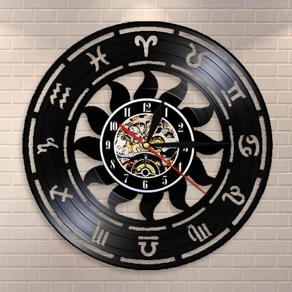 Astronomy Time Wall Clock Zodiac Home Decor Astrology Vinyl Record Wall Clock Zodiac Wall Watch Astronomers Gift