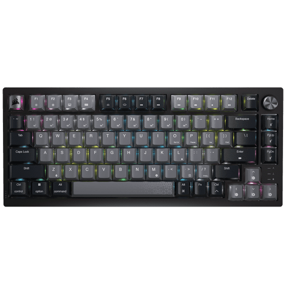 CORSAIR K65 PLUS WIRELESS 75% RGB Hot-Swappable Mechanical Gaming Keyboard - Pre-Lubricated CORSAIR MLX Fusion tactile Switches - 2.4GHz Wireless - Bluetooth®