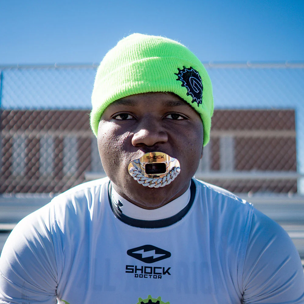 Shock Doctor Max AirFlow Lip Guard, 3D Ice Chain Gold, OSFA