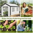 thumbnail image 3 of Outdoor Storage Shed Outsunny 10' x 7' x 7' Walk-In Greenhouse, Outdoor Garden Warm Hot House with 4 Roll-up Windows, 2 Zippered Doors and Weather Cover, White,Small Storage Shed, 3 of 10