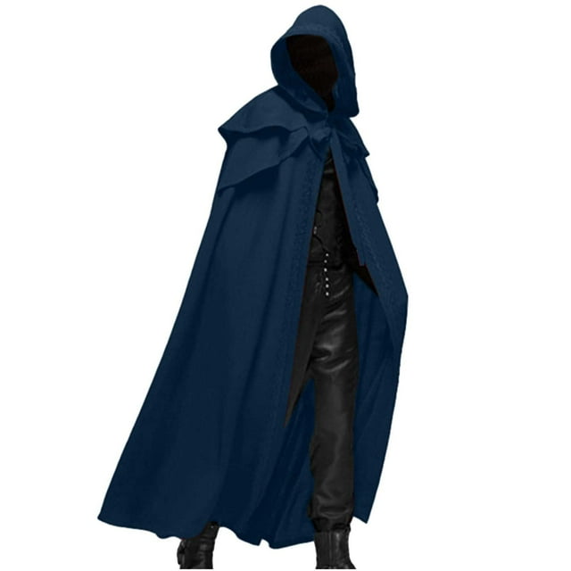 Manteau Long à Capuche Décontracté pour Homme, Patchwork Uni, Rétro Gothique, Tenue de Scène, Haut