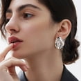 thumbnail image 4 of Lancharmed Silver Plated Studs Earrings for Womens,Oval Earring Womens Gifts Under 25 Dollars, 4 of 7