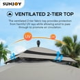 thumbnail image 2 of Sunjoy Katy 10 ft. x 12 ft. Gray and Black 2-tier Steel Gazebo with Mosquito Netting, 2 of 21