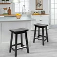thumbnail image 3 of Bar Stools Set of 2, Solid Wooden Saddle-Seat Stools Kitchen Counter Barstool 24-Inch Height Counter Height Pub Chairs for Dinning Room Kitchen, 3 of 7