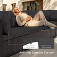 thumbnail image 2 of Patio Furniture Set - All-Weather - 7 Piece Patio Outdoor Conversation Set, Modular Wicker Rattan Sectional Sofa for Backyard, Garden, Poolside, Balcony, Porch, Patio, Black/Black, 2 of 7