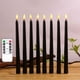 thumbnail image 3 of Juego de 6 velas cónicas LED negras, velas de ventana, velas ligeras, velas largas, velas a pilas (pilas no incluidas), velas eléctricas con función de temporizador., 3 of 5