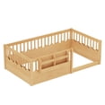 thumbnail image 4 of Bellemave Twin Size Floor Bed with Bookshelf and Rails, Montessori Bed Frame with Fence, Wood Twin Size Bed Easy Assemble（Natural）, 4 of 7