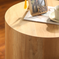 thumbnail image 6 of Tcbosik Nesting Coffee Table Set of 2, Modern Coffee Table & End Table, Round Center Table for Living Room, Bedroom, Space Saving, Light Oak, 6 of 6
