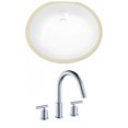 thumbnail image 1 of 19.5-in. W Oval Bathroom Undermount Sink Set In White - Chrome Hardware AI-22688, 1 of 7