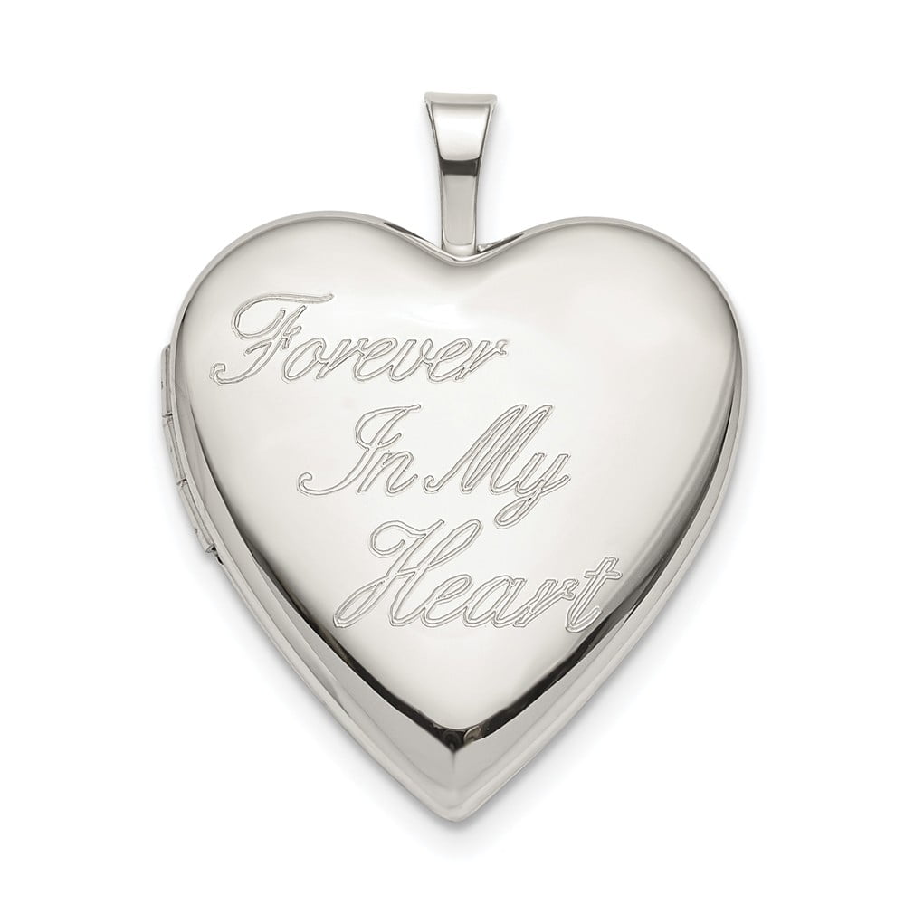 approximately 22 x 21 mm Mireval Sterling Silver CZ Mom Heart Pendant