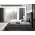 thumbnail image 6 of Meridian Furniture Revel King Size Glam Velvet Platform Bed, Grey, 6 of 8