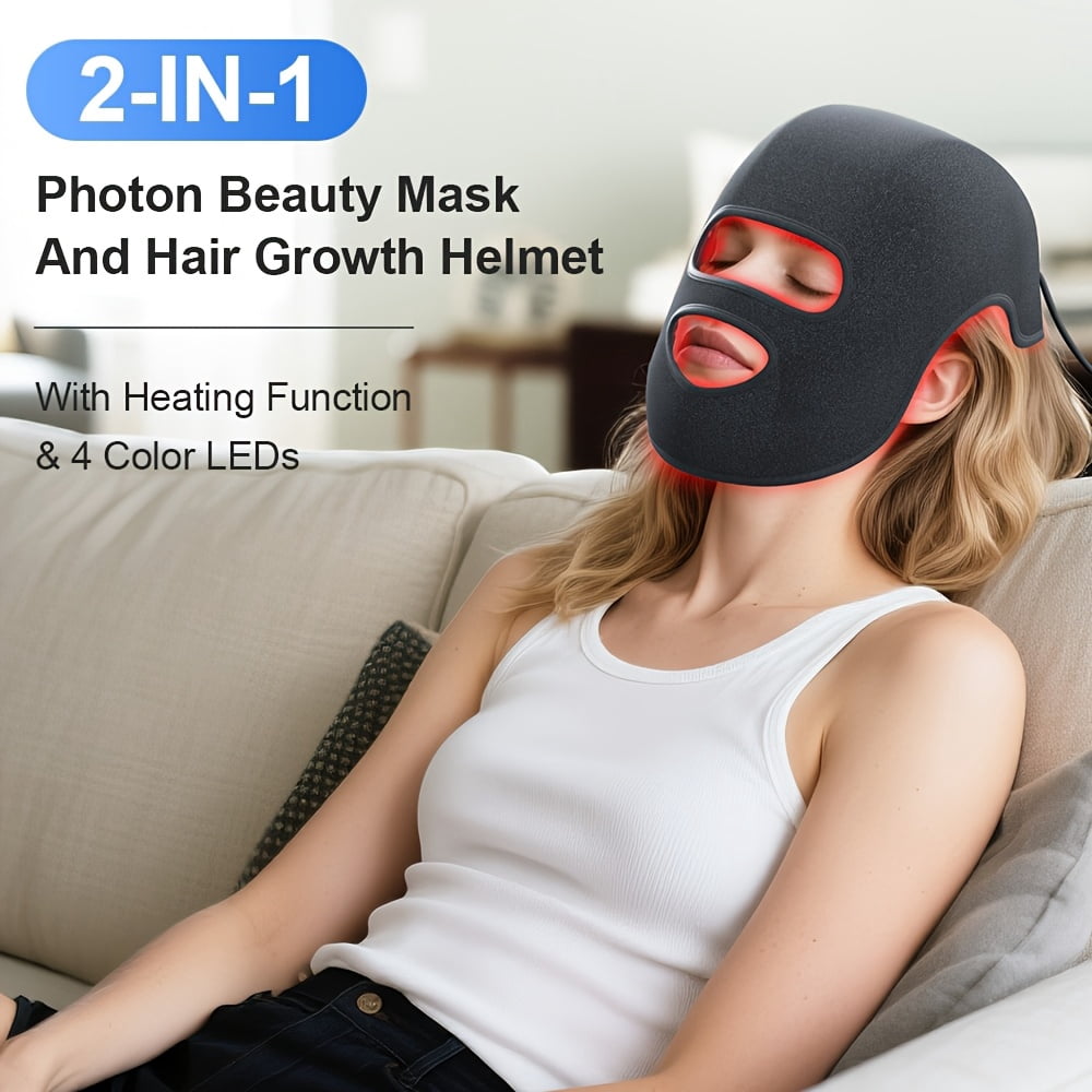iKeener LED Hat & Face Mask with Red Light Treatment (660nm + 850nm) for Radiant Skin, Age-Defying Glow, and Healthy Hair Growth
