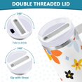 thumbnail image 3 of Yayeee 40oz Stainless Steel Tumbler with Straw and Handle Double-Wall Insulated Travel Water Bottle, Colorful Retro Floral, 3 of 8