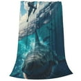 thumbnail image 2 of Pofeuu Airplane Shark Print Ultra-Soft Micro Fleece Blanket,for Bed Or Sofa,All Season Throw Blankets Flannel Blanket-40"x30", 2 of 7
